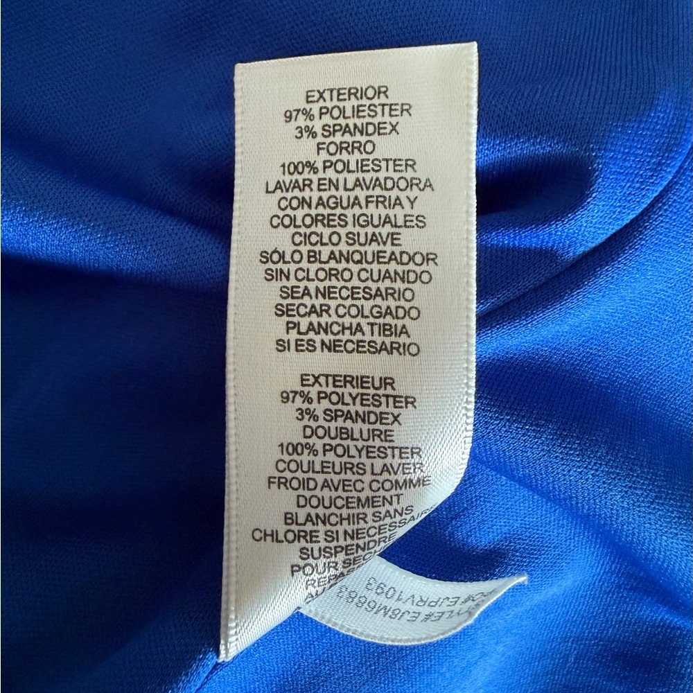 ✨$30✨Eliza J•Cap Sleeve Tiered Drop Waist A-Line Dress | Cobalt Blue | Size 6 - Picture 10 of 12